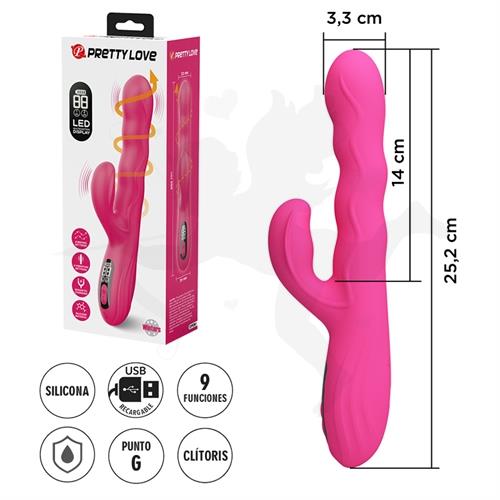 Estimulador ondulante: 4 modos de movimiento, 9 vibraciones y pantalla LED recargable